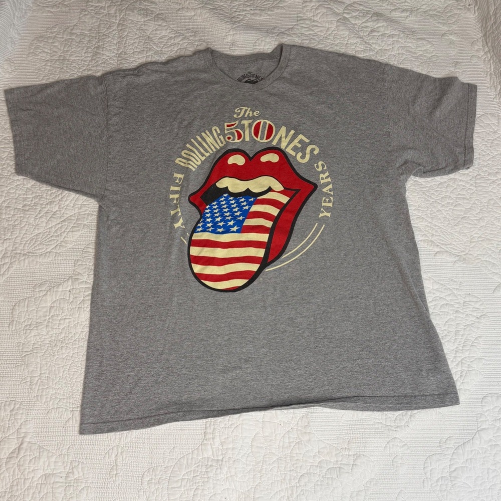 Rolling Stones 50 Years 2013 North American Tour T-Shirt Gray XXL